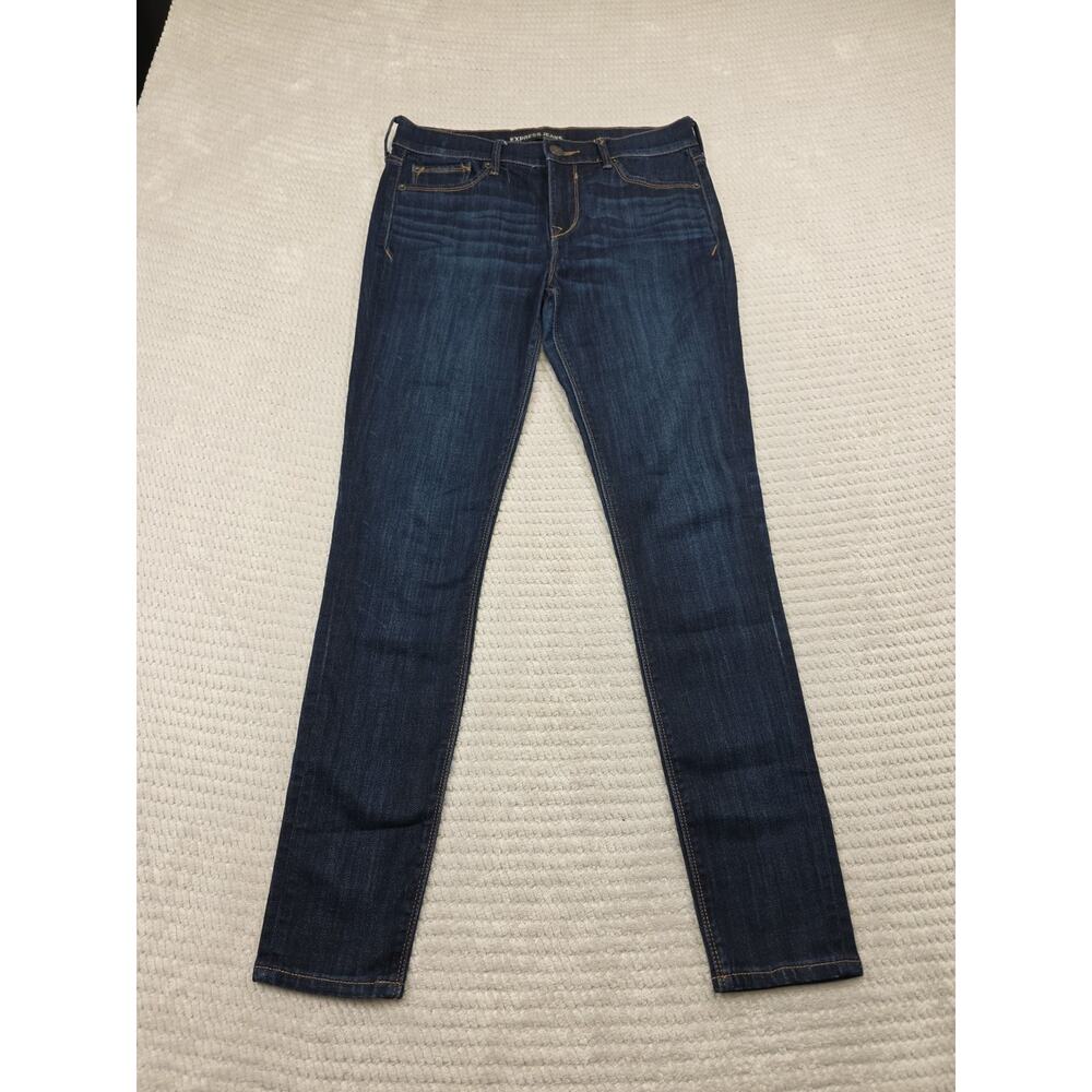 Express Jeans Womens 8 Mid Rise Legging Dark Wash Stretch